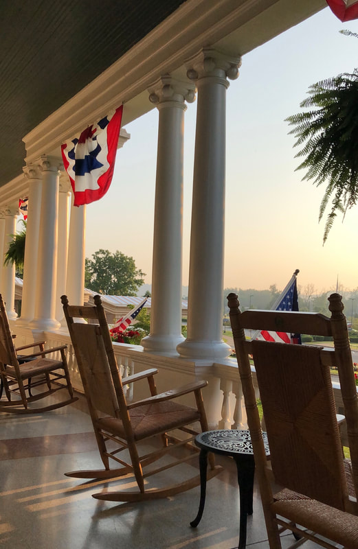 Front porch at French Lick Resort, Indiana. Incredible Hotels to Visit Before You Die.