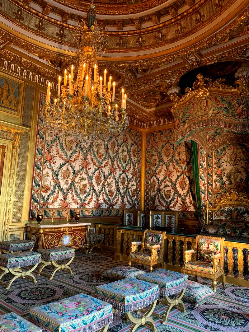 Opulent bedroom at The Chateau de Fontainebleau, Fontainebleau Castle