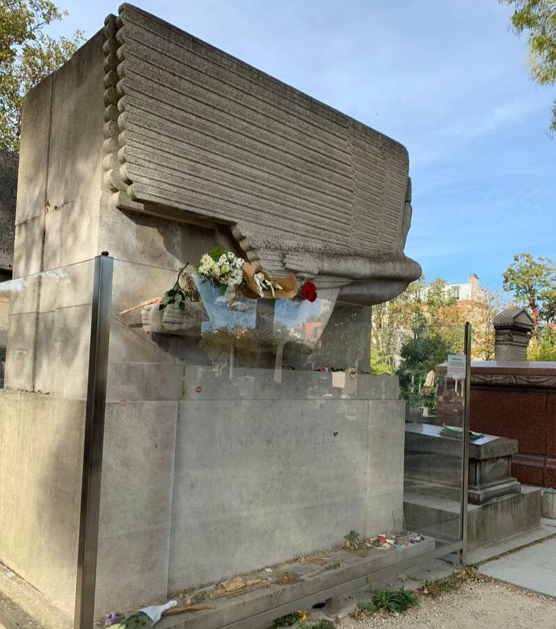 Oscar Wilde's grave, Pere Lachaise Cemetery, Paris