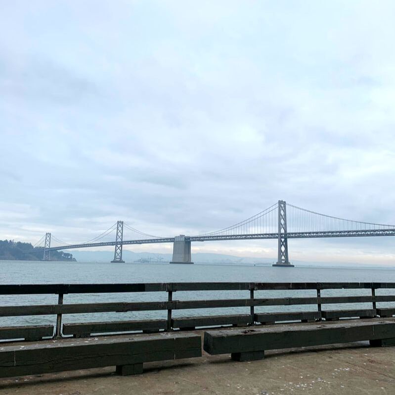 View of the Bay Bridge from the Ferry Building, San Francisco. A Self-Guided Walking Tour of San Francisco