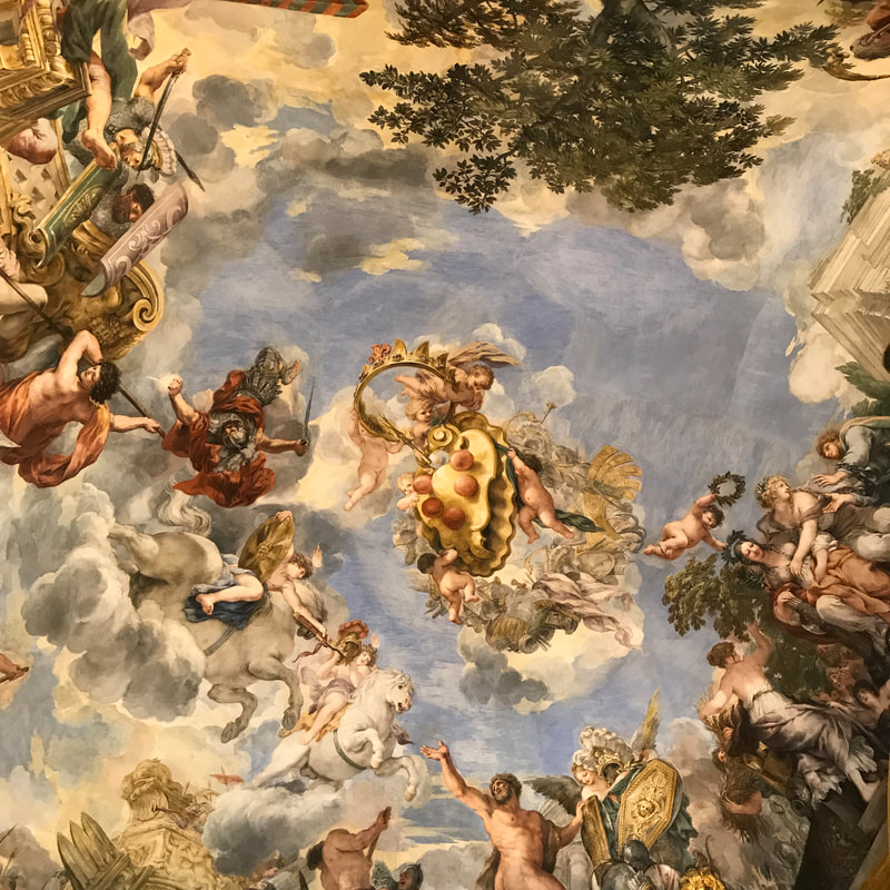 Pitti Palace ceiling art. A weekend in Florence, Italy