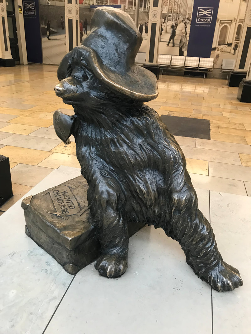 Paddington Bear Statue, at Paddington Station. A Day Trip to Bath from London.