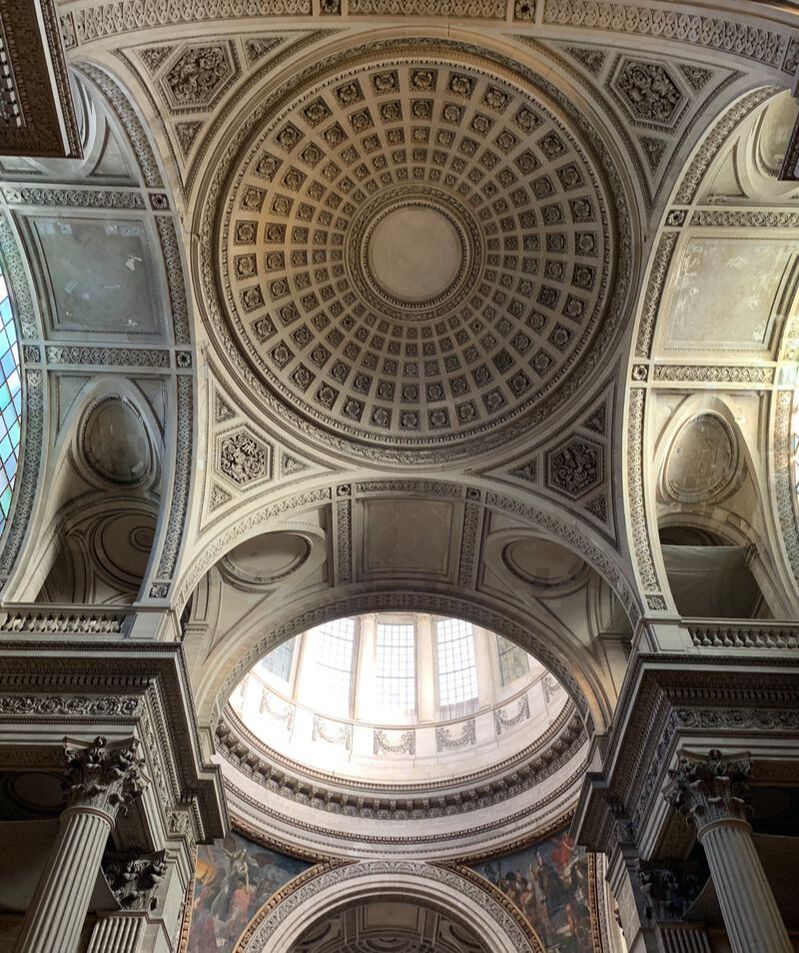 Interior stone dome, the Pantheon, Paris