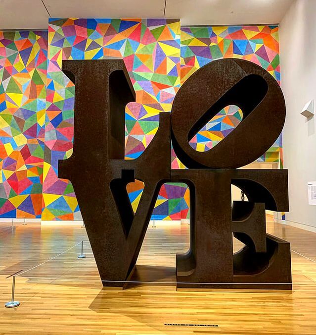 Robert Indiana's original LOVE sculpture at Newfields in Indianapolis. Romantic activities for couples in Indianapolis