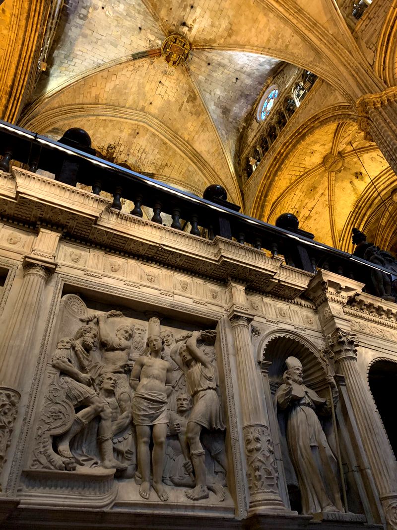 Interior, Barcelona Cathedral, Barcelona, Spain.