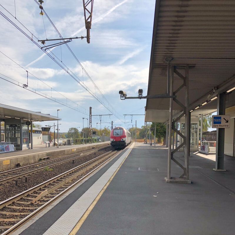 France by Train. Fontainebleau train station.