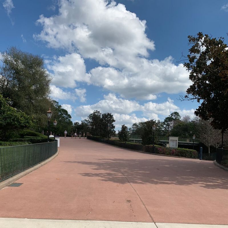 Walkway between the Beach Club Resort and Epcot entrance