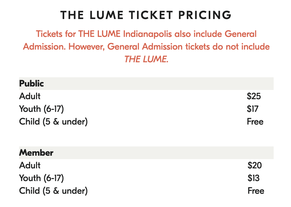 Tickets to The Lume, Newfields, Indianapolis